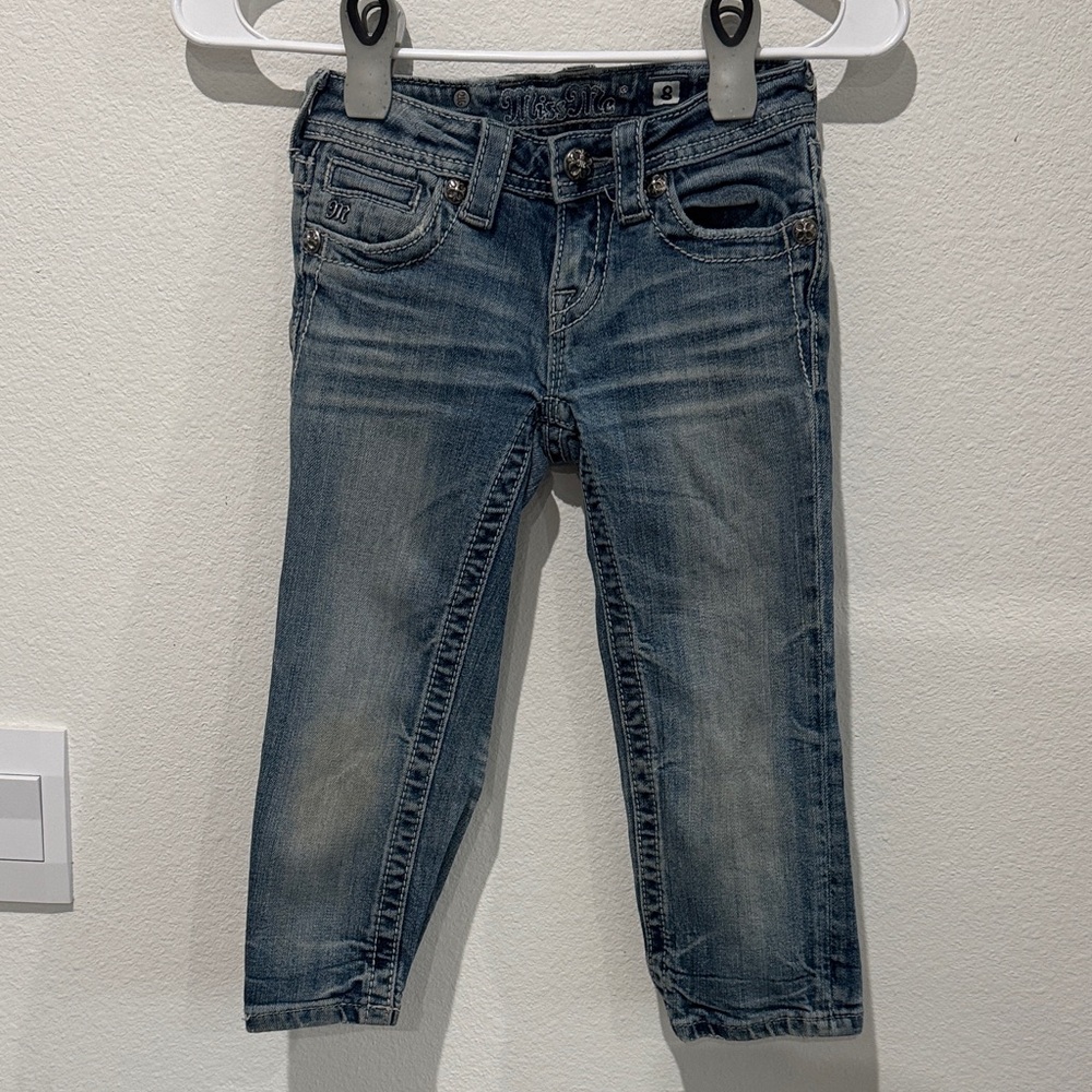 Miss Me Blue Denim Jeans with Silver Accents